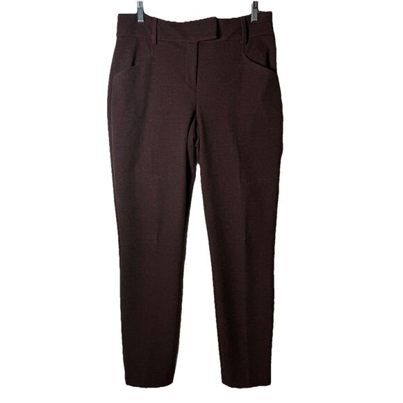 Express Mid Rise Flannel Knit Ankle Pant Maroon Women’s Size 8L Great Condition - Picture 1 of 8